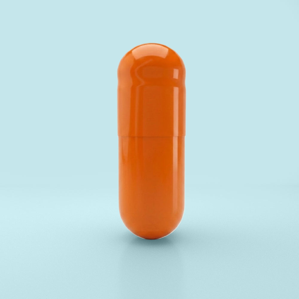 Colored Gelatin Capsules Size 00 Orange/Orange (Box of 75,000) - Orange