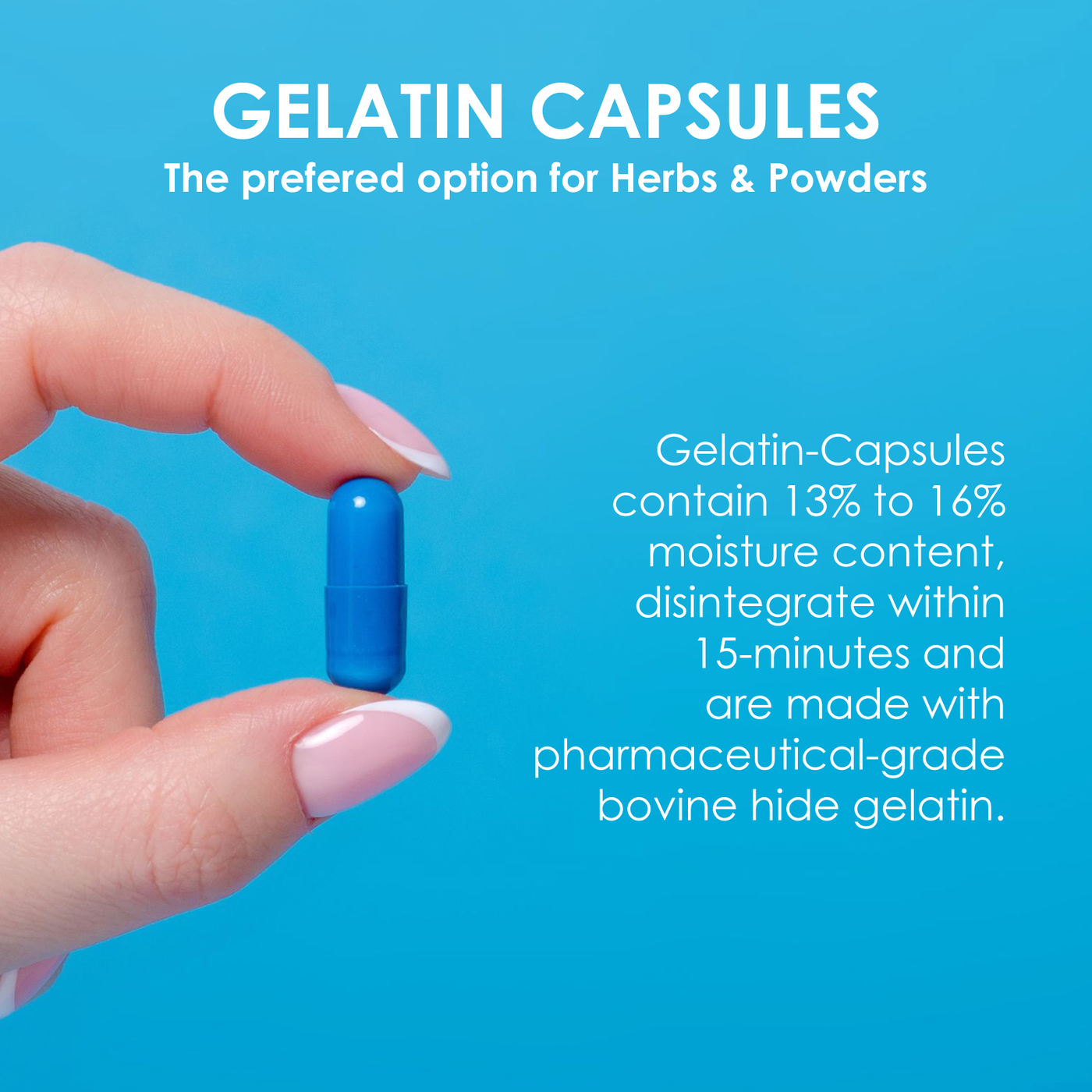 Colored Size 0 Empty Gelatin Capsules by Capsuline - Blue/White 5000 Count - 5000