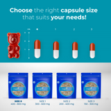 Capsuline PETcaps Chicken Flavored Gelatin Empty Capsules Size 1 - 100 Count - 100