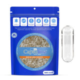 Clear Size 00 Empty Gelatin Capsules by Capsuline - 1000 Count + Holding Tray Size 00 for 25 capsules