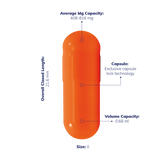 Colored Size 0 Empty Vegetarian Capsules by Capsuline - Orange/Orange (Box of 100,000) - Orange