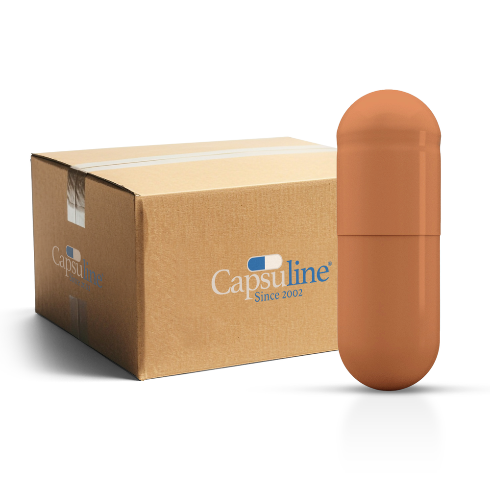 Colored Size 00 Empty Vegetarian Capsules by Capsuline - Peach - Box of 75,000 - Peach