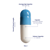 Colored Size 00 Empty Vegetarian Capsules by Capsuline - Blue/White (Box of 75,000) - Blue/White