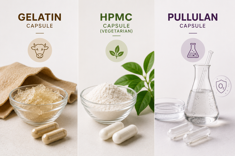 Empty Capsule Material Guide: Gelatin vs HPMC vs Pullulan for Pharmaceuticals and Supplements