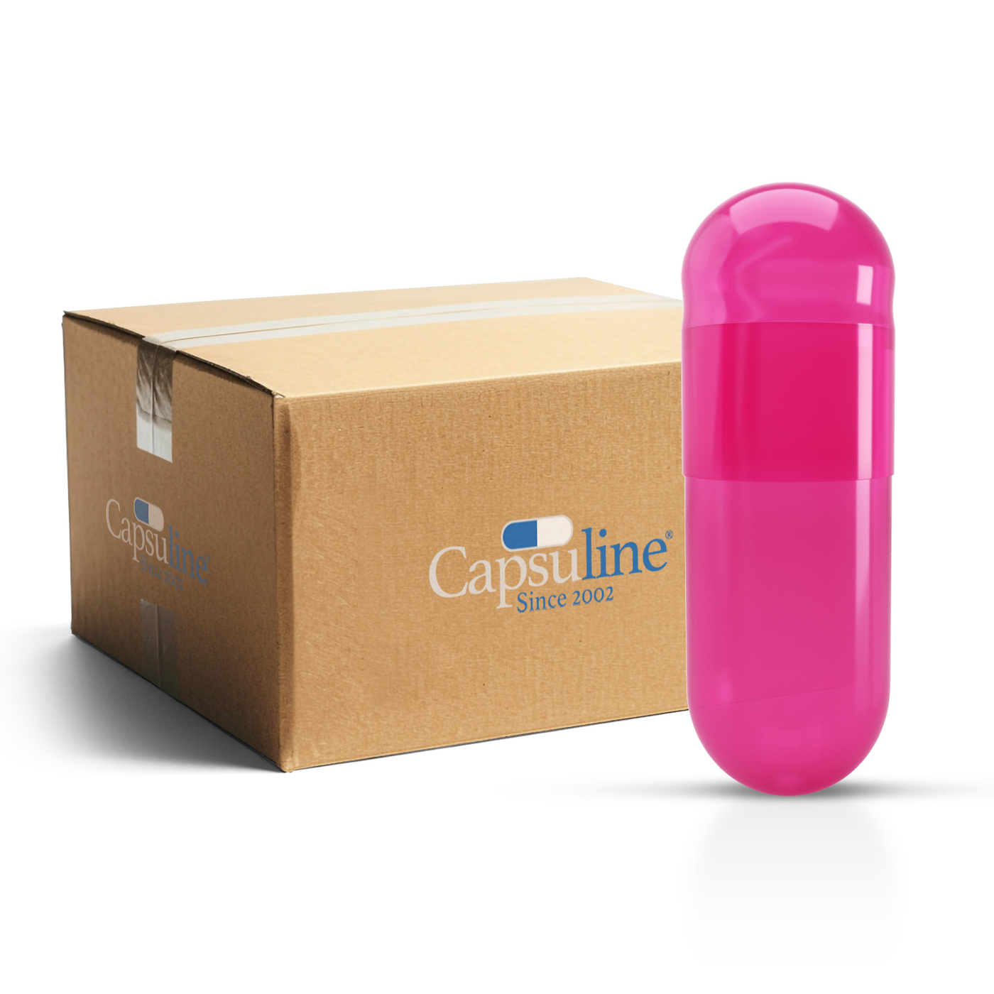 Titanium Dioxide (TiO2) Free - Colored Gelatin Capsules Size 0 Pink/Pink (Box of 100,000) - Pink