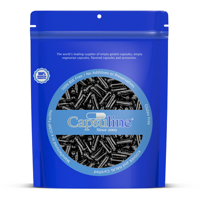 Colored Size 00 Empty Gelatin Capsules by Capsuline - Black/Black 5000 Count - 5000