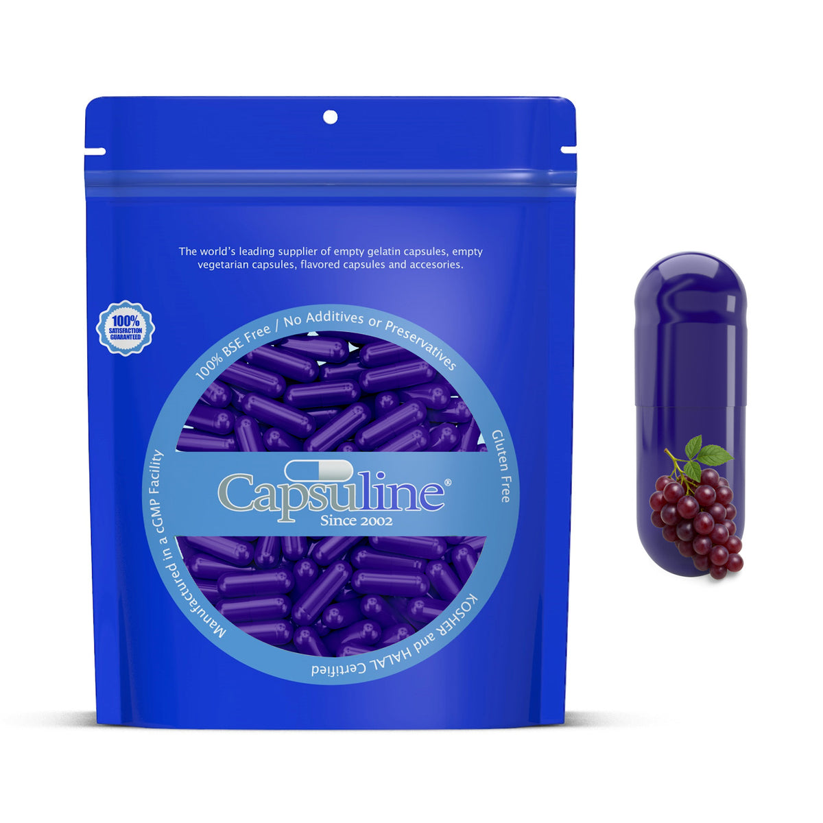 Grape Flavored Gelatin Capsules Size 0 Purple/Purple - 100 Count - 100