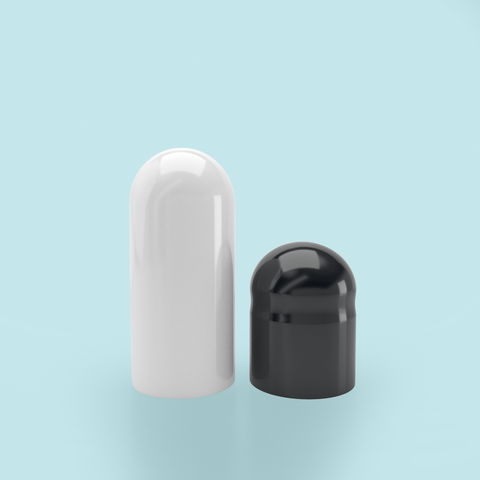 Colored Gelatin Capsules Size 00 Black/White (Box of 75,000) - Black/White