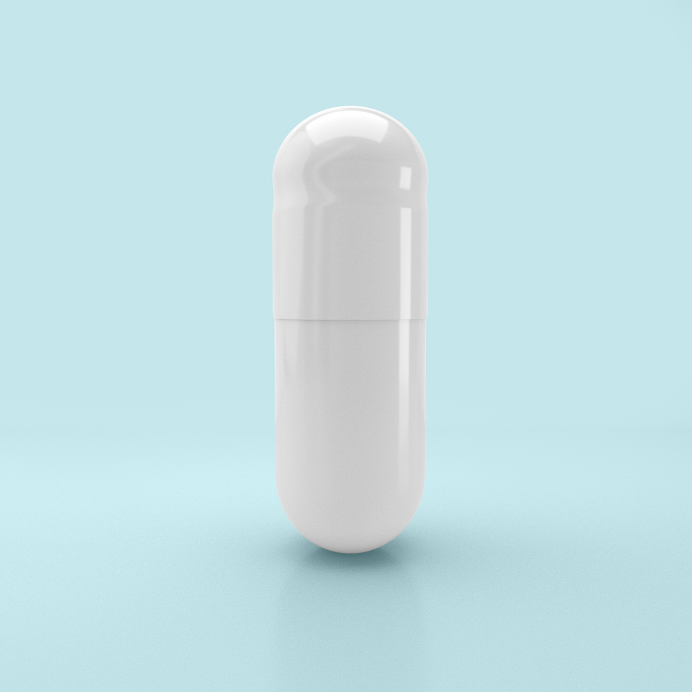 Colored Gelatin Capsules Size 0 White/White (Box of 100,000) - White