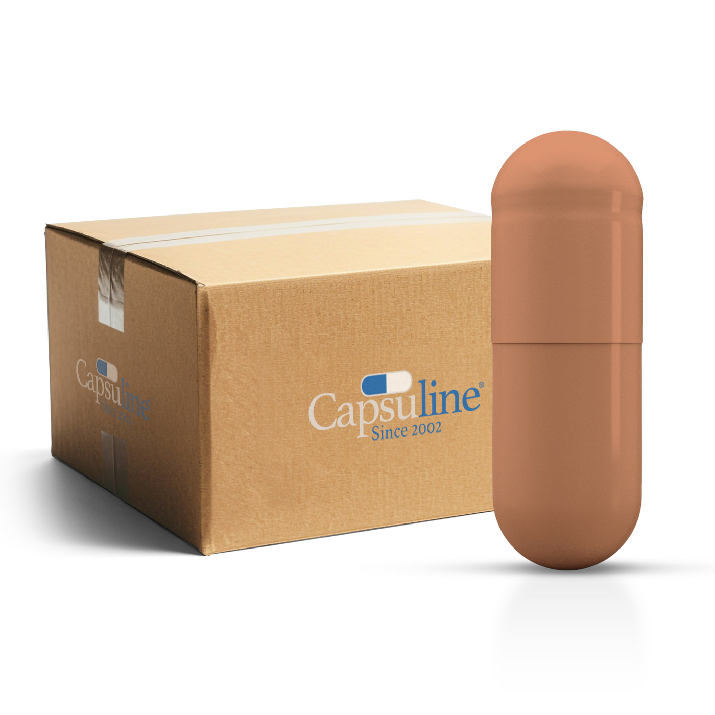 Colored Size 0 Empty Vegetarian Capsules by Capsuline - Peach - Box of 100,000 - Peach