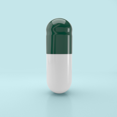 Colored Gelatin Capsules Size 0 Green/White (Box of 100,000) - Green/White