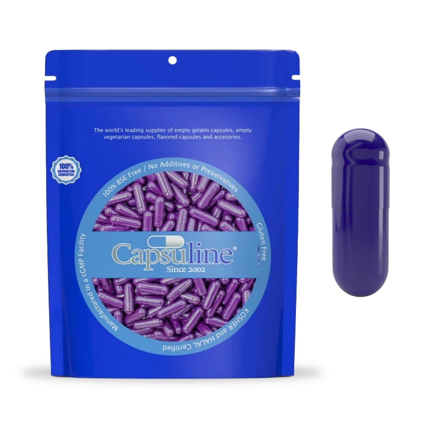Grape Flavored Gelatin Capsules Size 0 Purple/Purple - 5000 Count - 5000