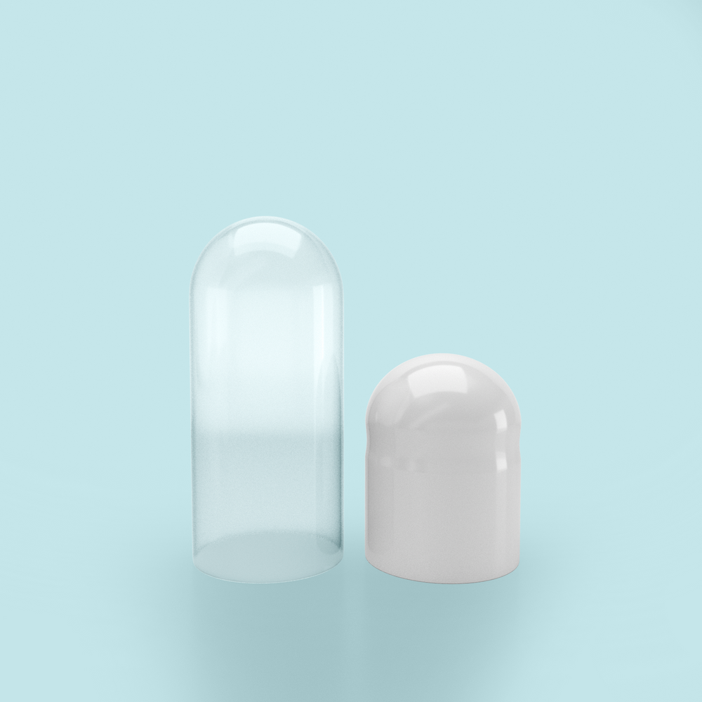 Colored Gelatin Capsules Size 0 White/Clear (Box of 100,000) - White/Clear