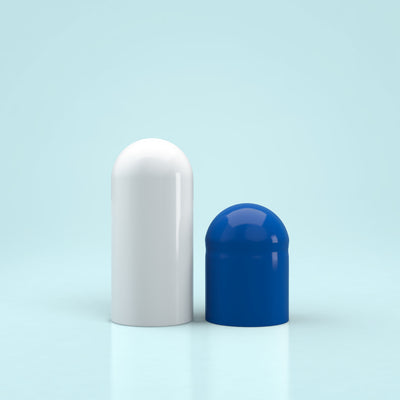 Colored Gelatin Capsules Size 0 Blue/White (Box of 100,000) - Blue/White