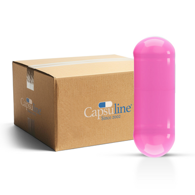 Colored Gelatin Capsules Size 00 Pearled Pink (Box of 75,000) - Pearled Pink