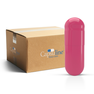 Colored Gelatin Capsules Size 0 Pink/Pink (Box of 100,000) - Pink