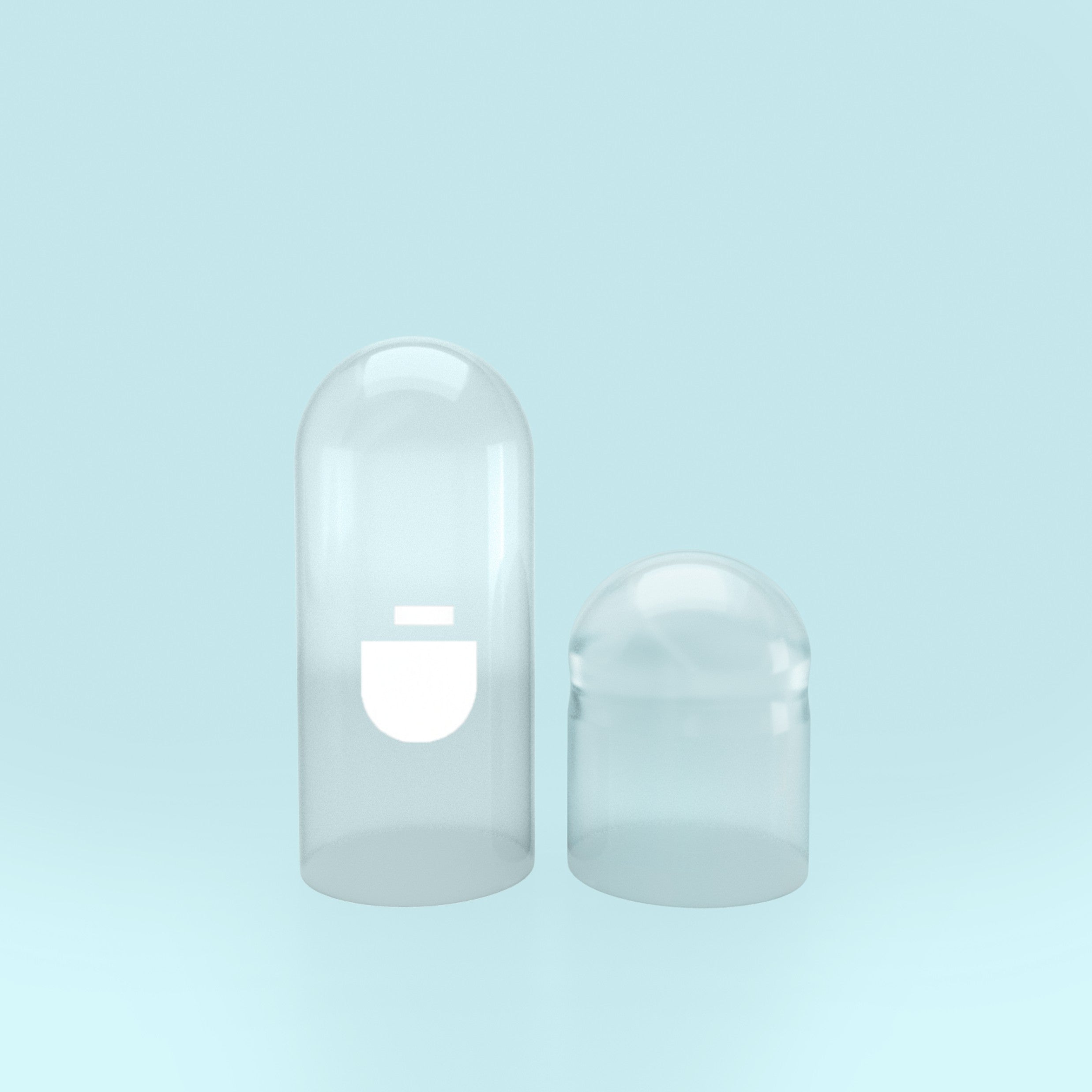 Clear Vegetarian Capsules Size 0 - White Printed Mushroom Logo (Box of 100,000)