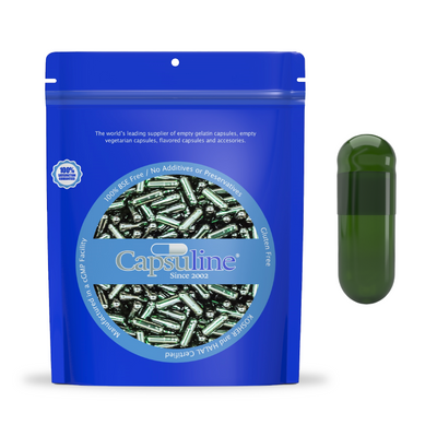 Capsuline Chlorophyll Vegetarian Empty Capsules Size 00 Green/Green - 1000SF