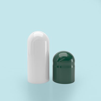 Colored Gelatin Capsules Size 0 Green/White (Box of 100,000) - Green/White