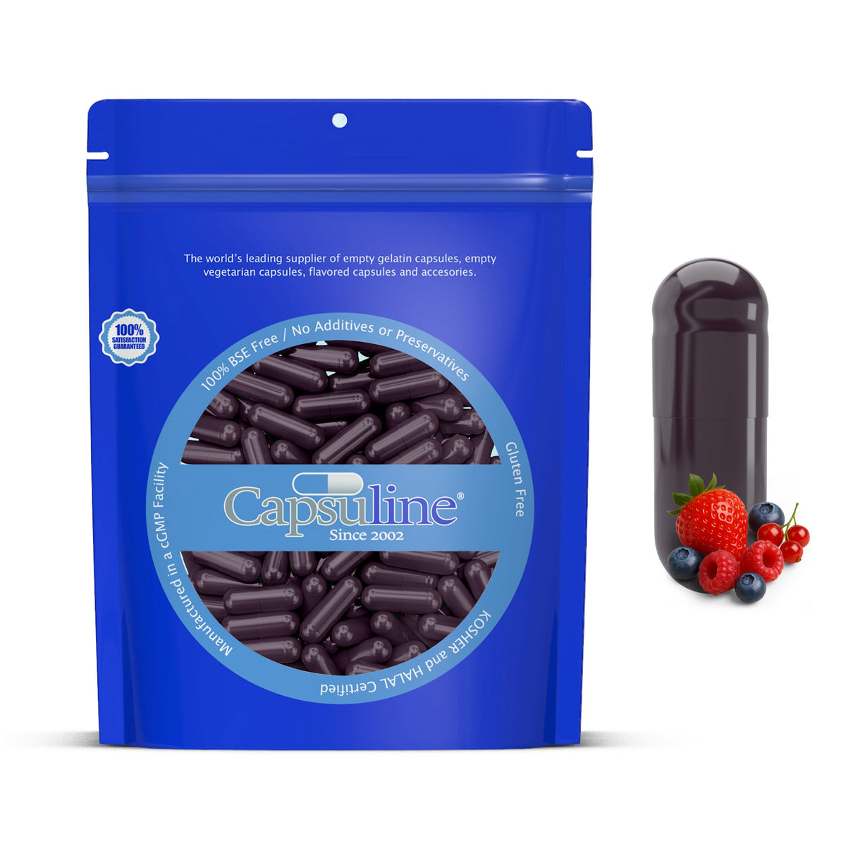 Berry Flavored Gelatin Capsules Size 0 Purple/Purple - 50000 Count - 50000
