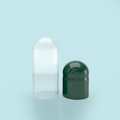 Colored Gelatin Capsules Size 0 Green/Clear (Box of 100,000) - Green/Clear