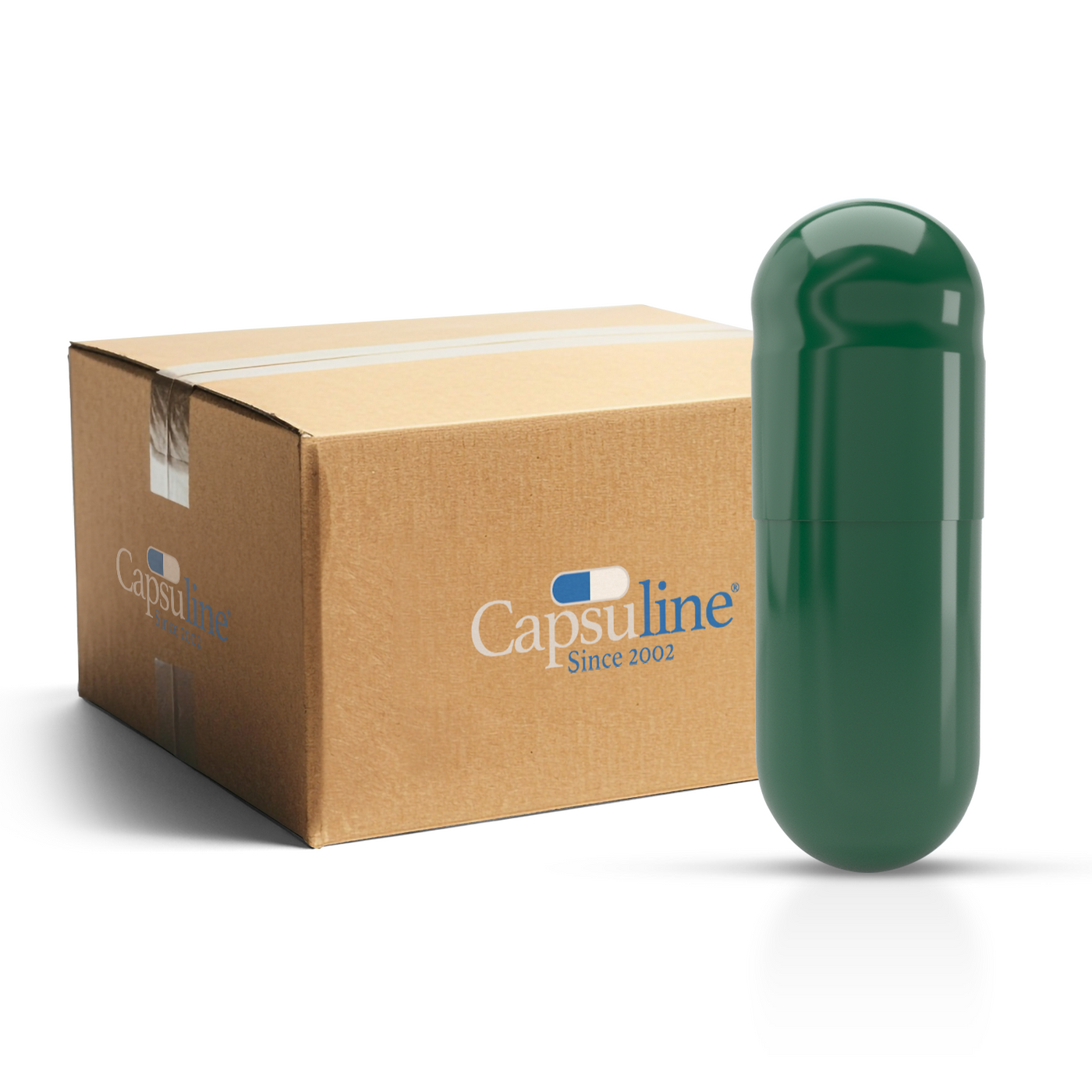 Colored Gelatin Capsules Size 000 Green/Green (Box of 50,000) - Green