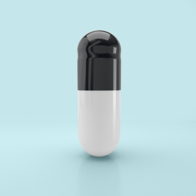 Colored Gelatin Capsules Size 0 Black/White (Box of 100,000) - Black/White