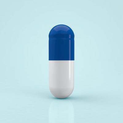 Colored Gelatin Capsules Size 0 Blue/White (Box of 100,000) - Blue/White