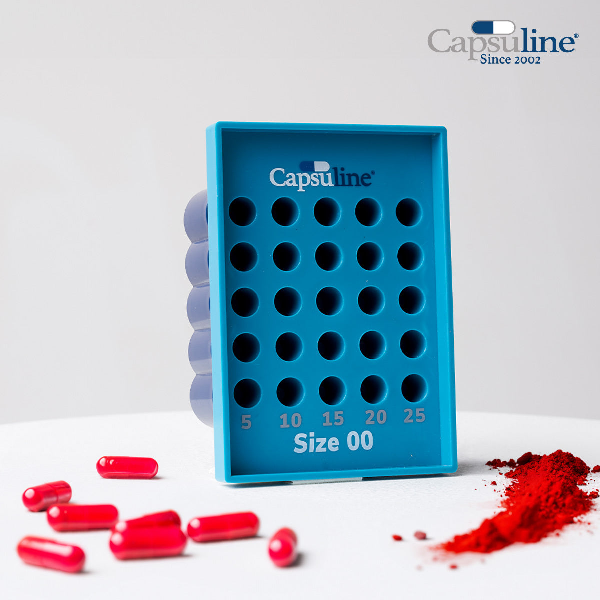 Clear Size 00 Empty Gelatin Capsules by Capsuline - 1000 Count + Holding Tray Size 00 for 25 capsules