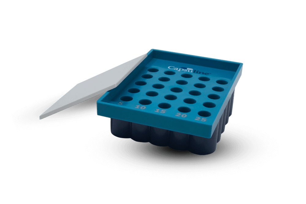 Capsu-TRAY manual capsule filling tray by Capsuline - Suitable for Size 0 capsules - 25 Count - 0