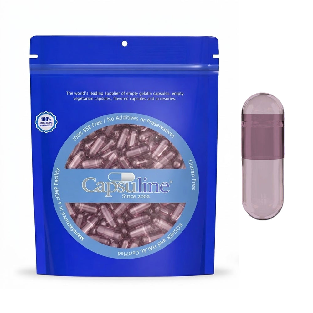 Capsuline Red Carrot Natural Colorant Empty Vegetarian Capsules Size 1 - Purple - TiO2-Free - 1,000 Count - 1000