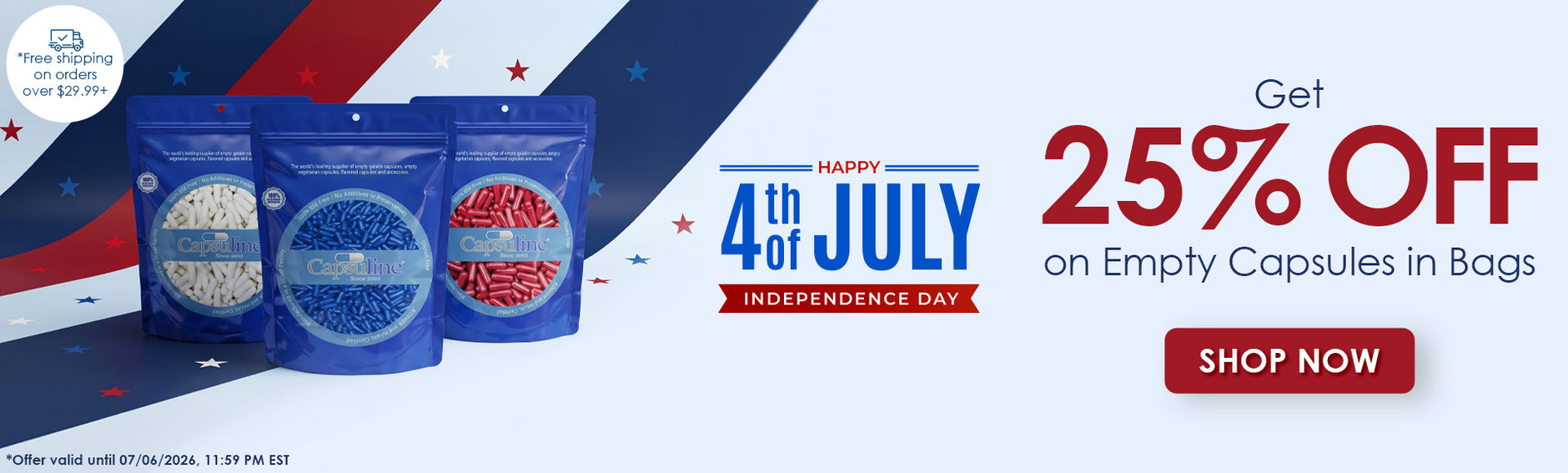 Capsuline - Get 25% OFF on empty capsules in bags
