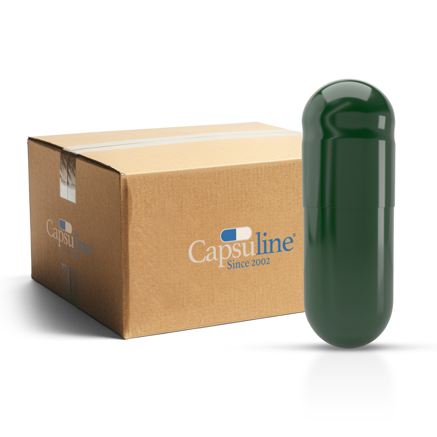 Colored Size 3 Empty Vegetarian Capsules by Capsuline - White/White (Box of 200,000) - White
