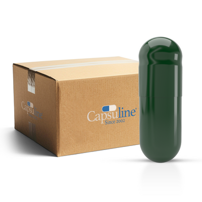 Colored Gelatin Capsules Size 2 Green/Green (Box of 175,000)
