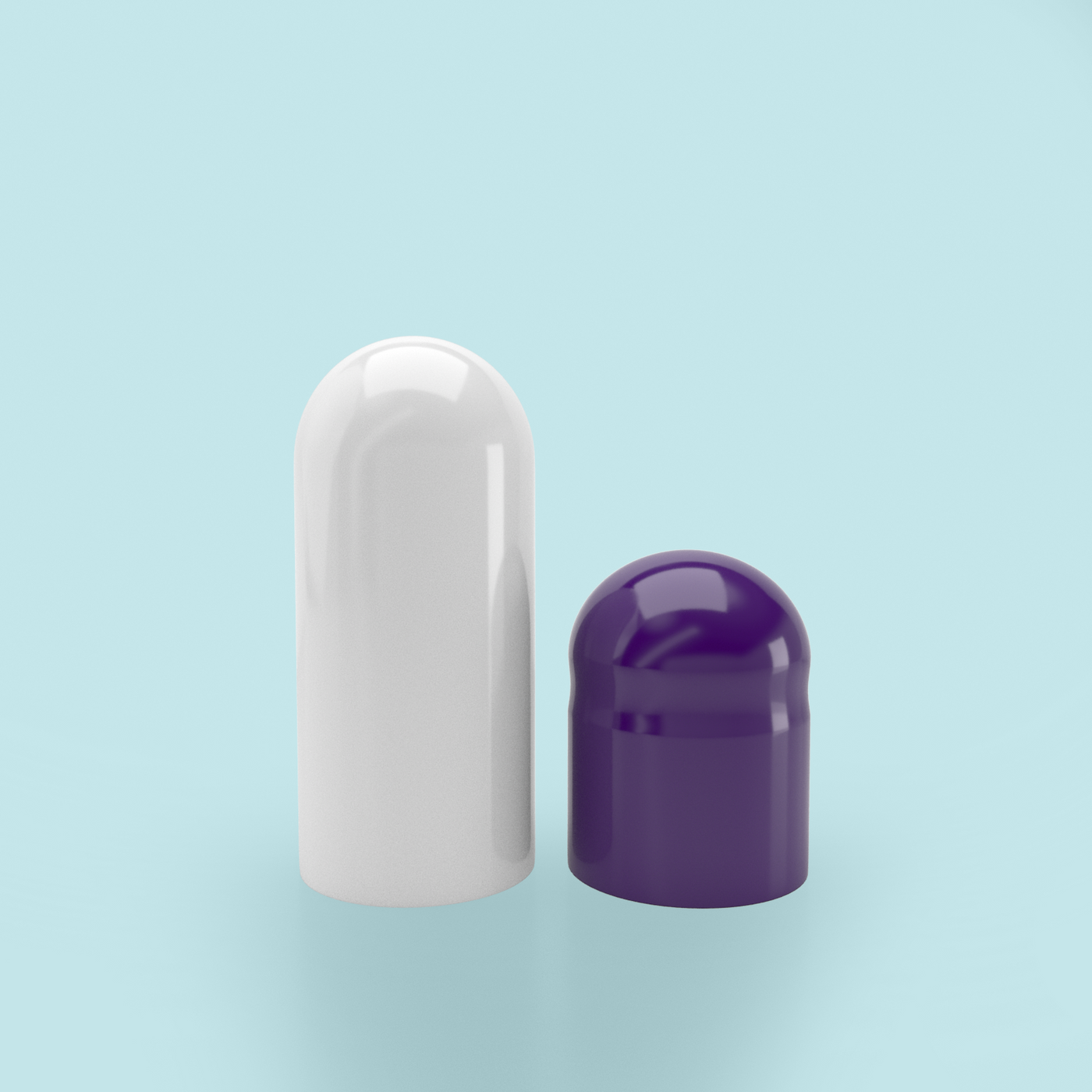 Colored Gelatin Capsules Size 0 Purple/White (Box of 100,000) - Purple/White