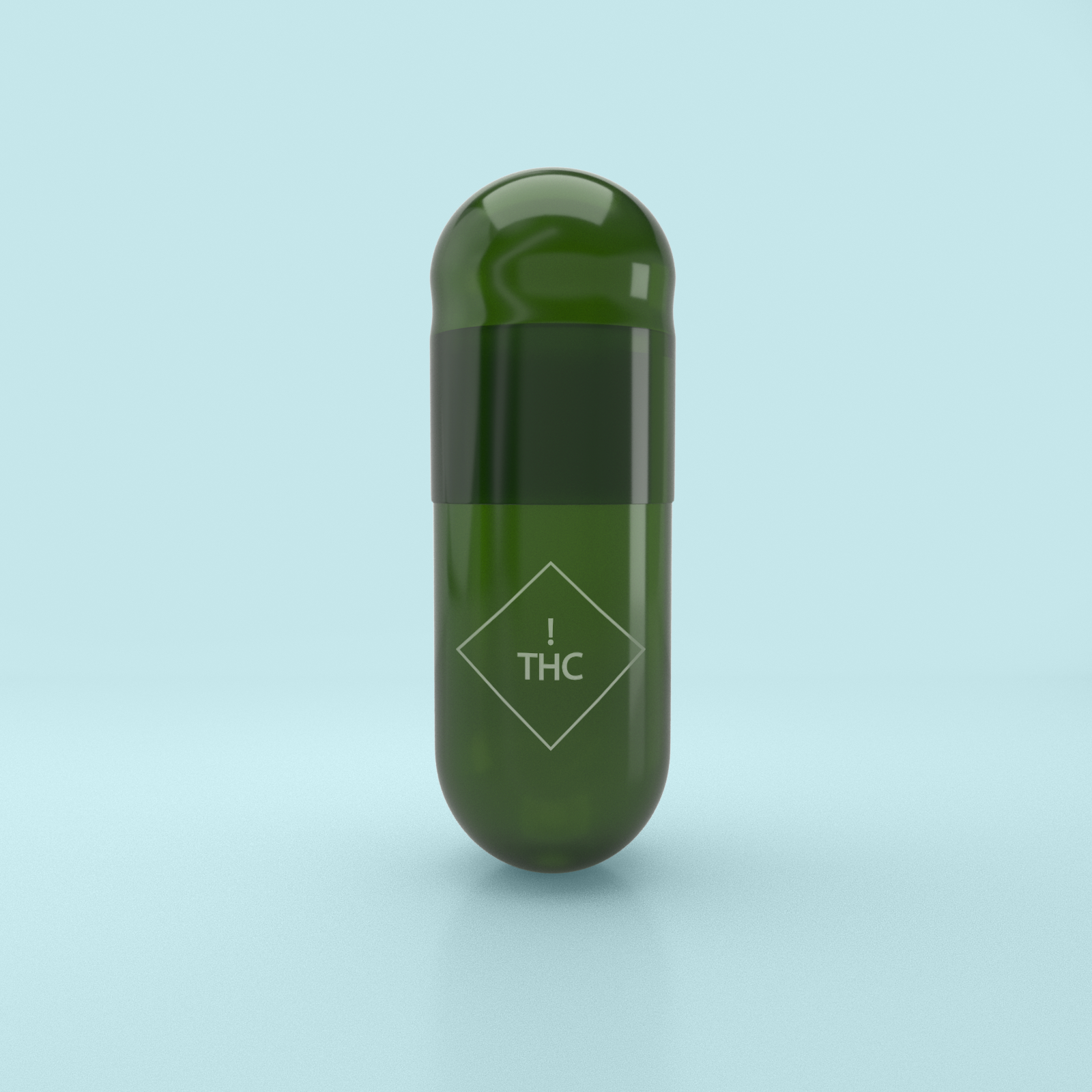 THC Printed Colored Vegetarian Empty Two-Piece Capsules Size 00 - Translucent Green - (Box of 75,000) - THC! Printed Logo