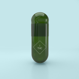 THC Printed Colored Vegetarian Empty Two-Piece Capsules Size 00 - Translucent Green - (Box of 75,000) - THC! Printed Logo