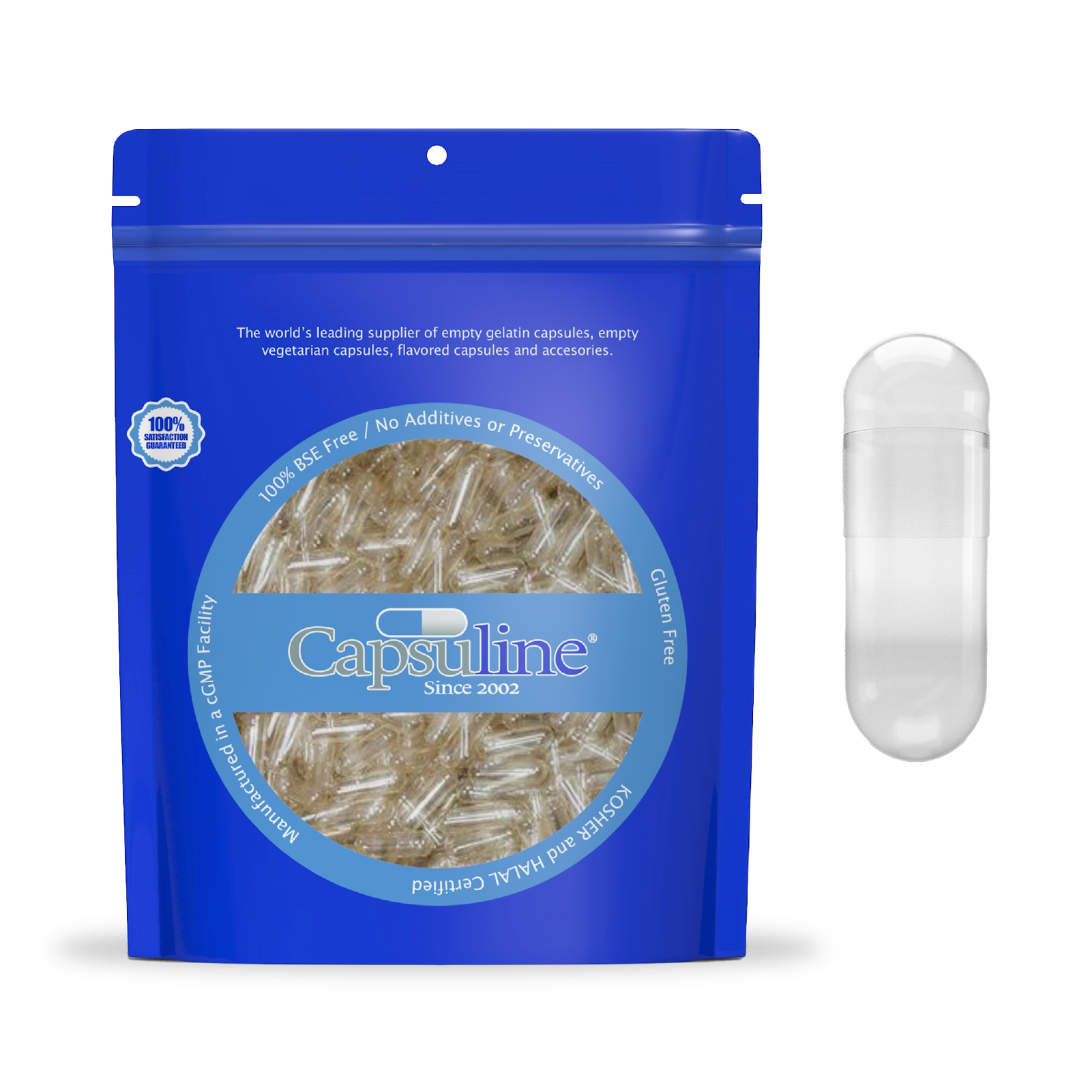 Clear Size 00 Vegetarian Delayed Release Capsules by Capsuline - 100