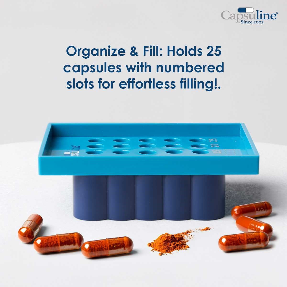 Clear Size 00 Empty Gelatin Capsules by Capsuline - 1000 Count + Holding Tray Size 00 for 25 capsules