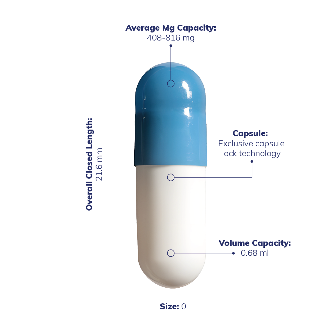 Colored Size 00 Empty Vegetarian Capsules by Capsuline - Blue/White (Box of 75,000) - Blue/White
