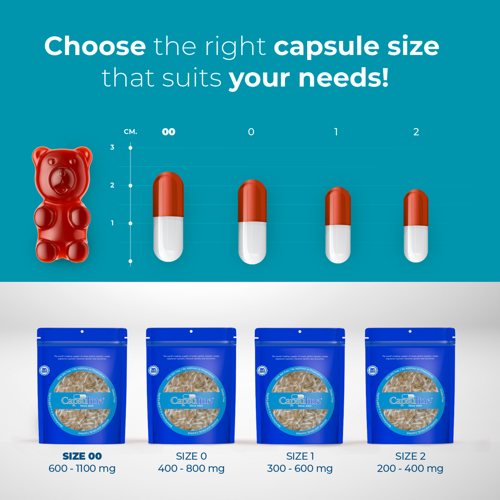 Clear Size 000 Empty Vegetarian Capsules by Capsuline - 100 Count - 100