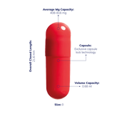 Colored Size 0 Empty Vegetarian Capsules by Capsuline - Red/Red (Box of 100,000) - Red