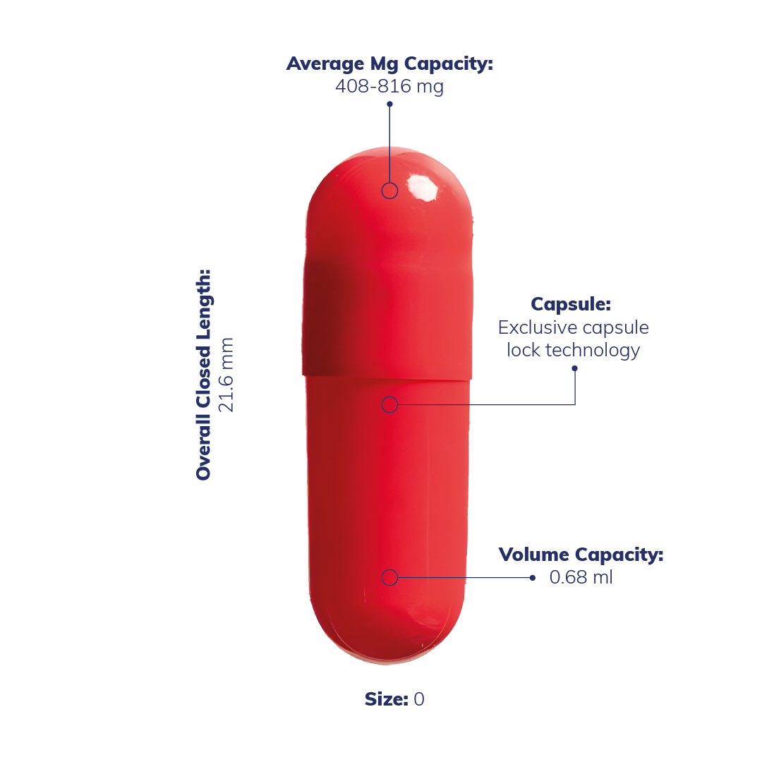 Colored Size 00 Empty Vegetarian Capsules by Capsuline - Red/Red (Box of 75,000) - Red