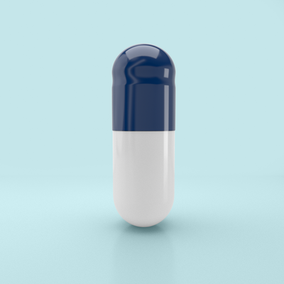 Colored Size 0 Empty Vegetarian Capsules by Capsuline - Blue/White (Box of 100,000) - Blue/White