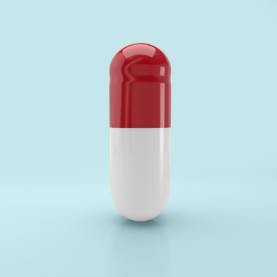 Colored Gelatin Capsules Size 0 Red/White (Box of 100,000) - Red/White