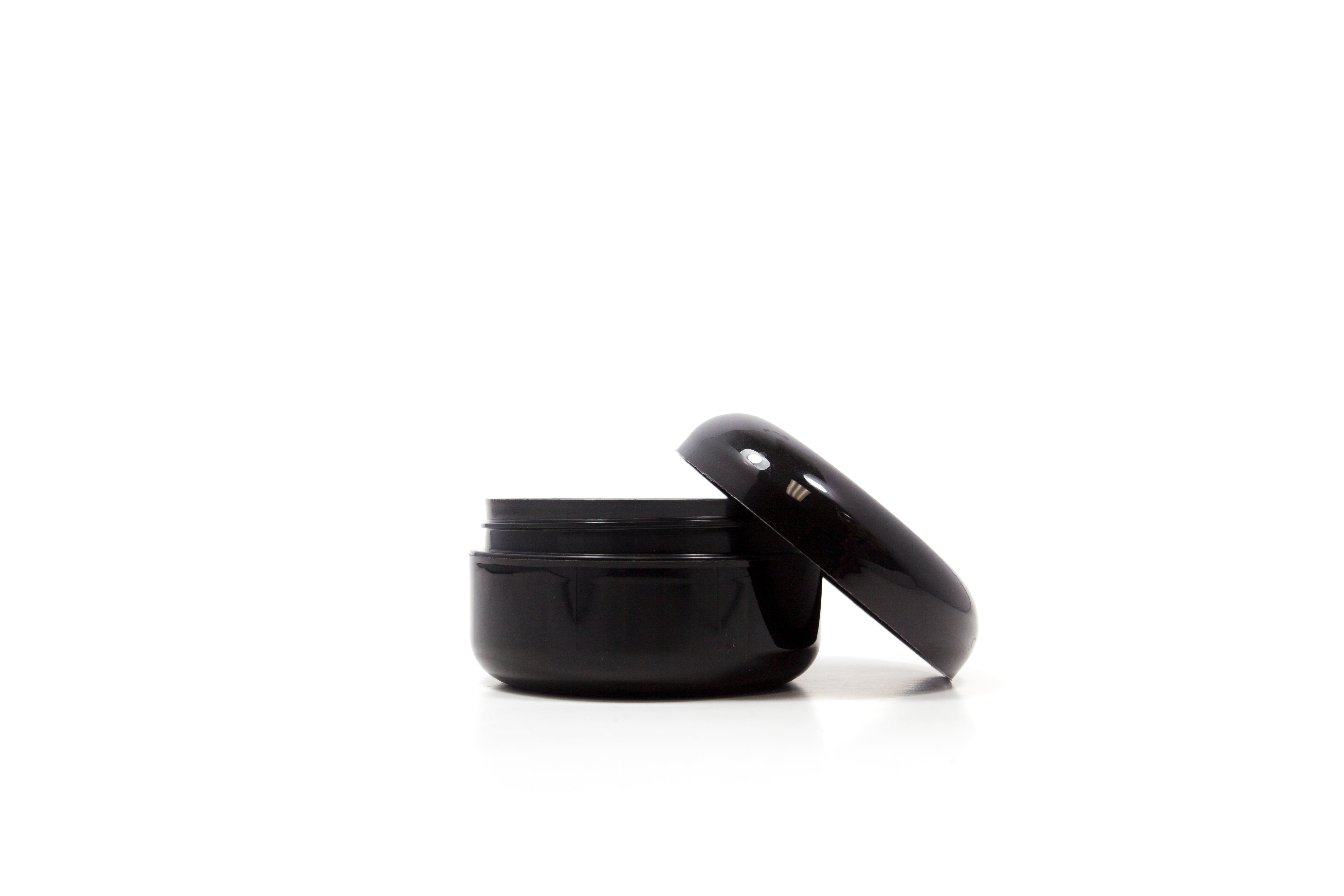 Capsuline 2oz Double Wall Low Profile Black Jar with Lid
