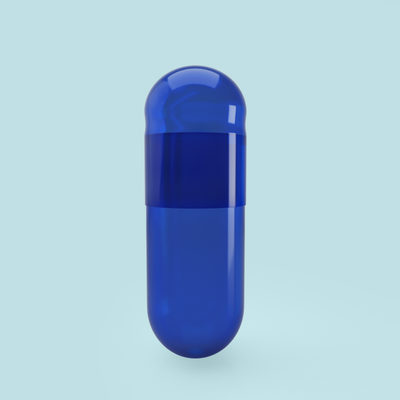 Titanium Dioxide (TiO2) Free - Colored Gelatin Capsules Size 0 Blue/Blue (Box of 100,000) - Blue