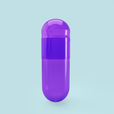 Titanium Dioxide (TiO2) Free - Colored Gelatin Capsules Size 00 Purple/Purple (Box of 75,000) - Purple