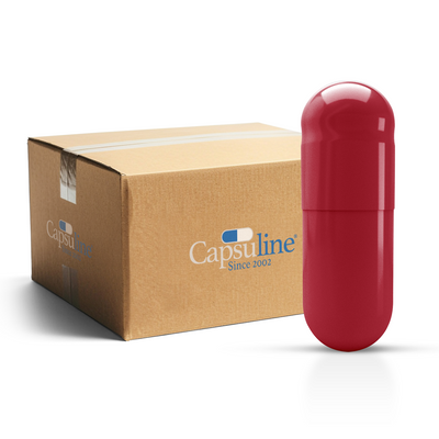 Colored Gelatin Capsules Size 2 - Red/Red (Box of 175,000) - Red