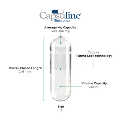 Capsuline Size 0 Vegetarian Capsule Kit - 1000 count Clear + FREE Micro Lab Spoon